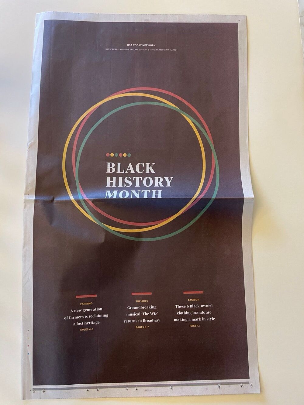 Black History Month 2024 USA Today newspaper 2/4/24